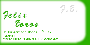 felix boros business card